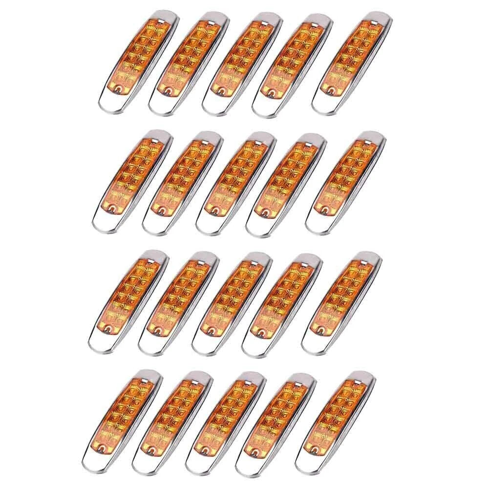 20PCS LED Side Marker Lamp Fish Shape for Truck Trailer