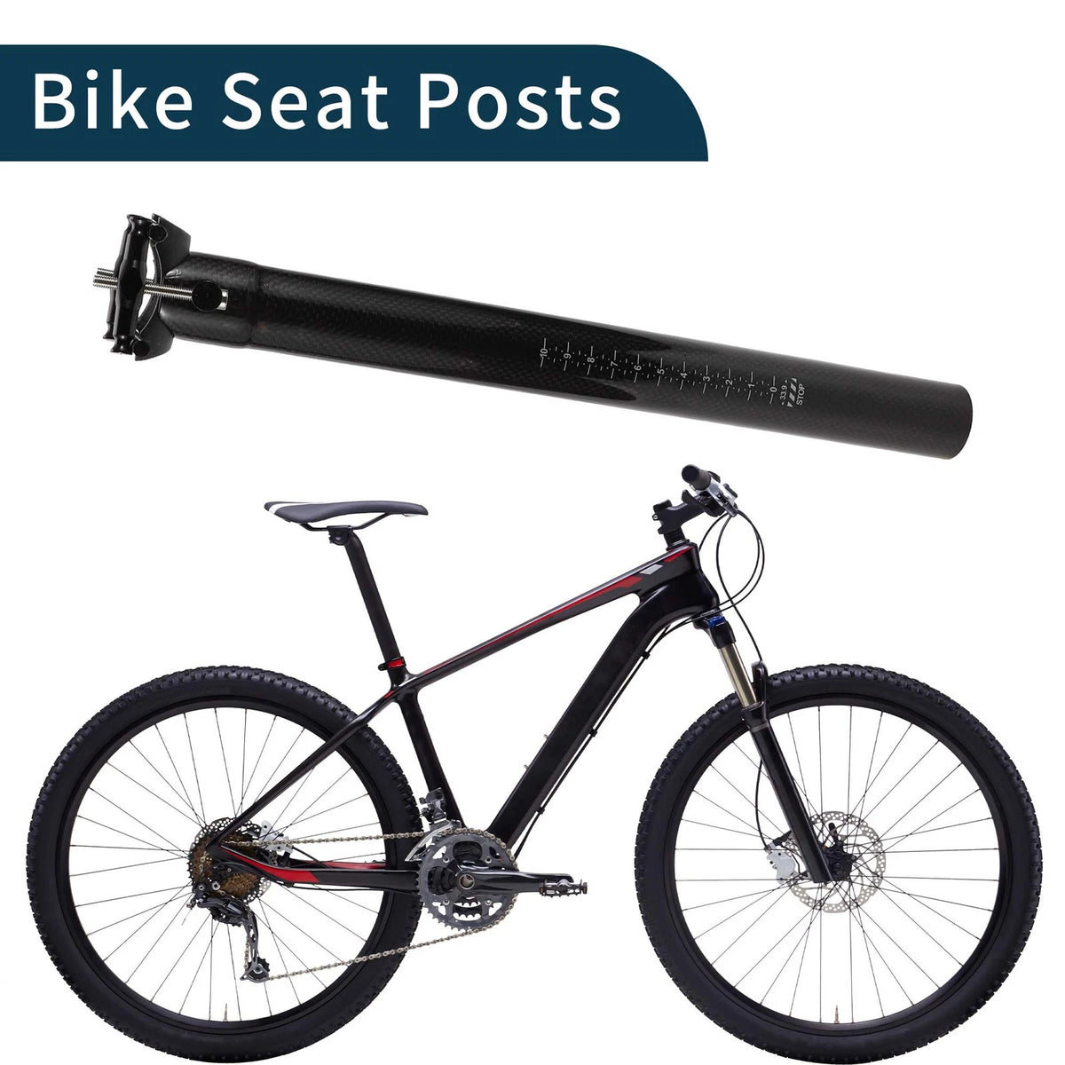 Bike Seatpost 33.9x300mm Replacement for Carbon Fiber Saddle Post (All)