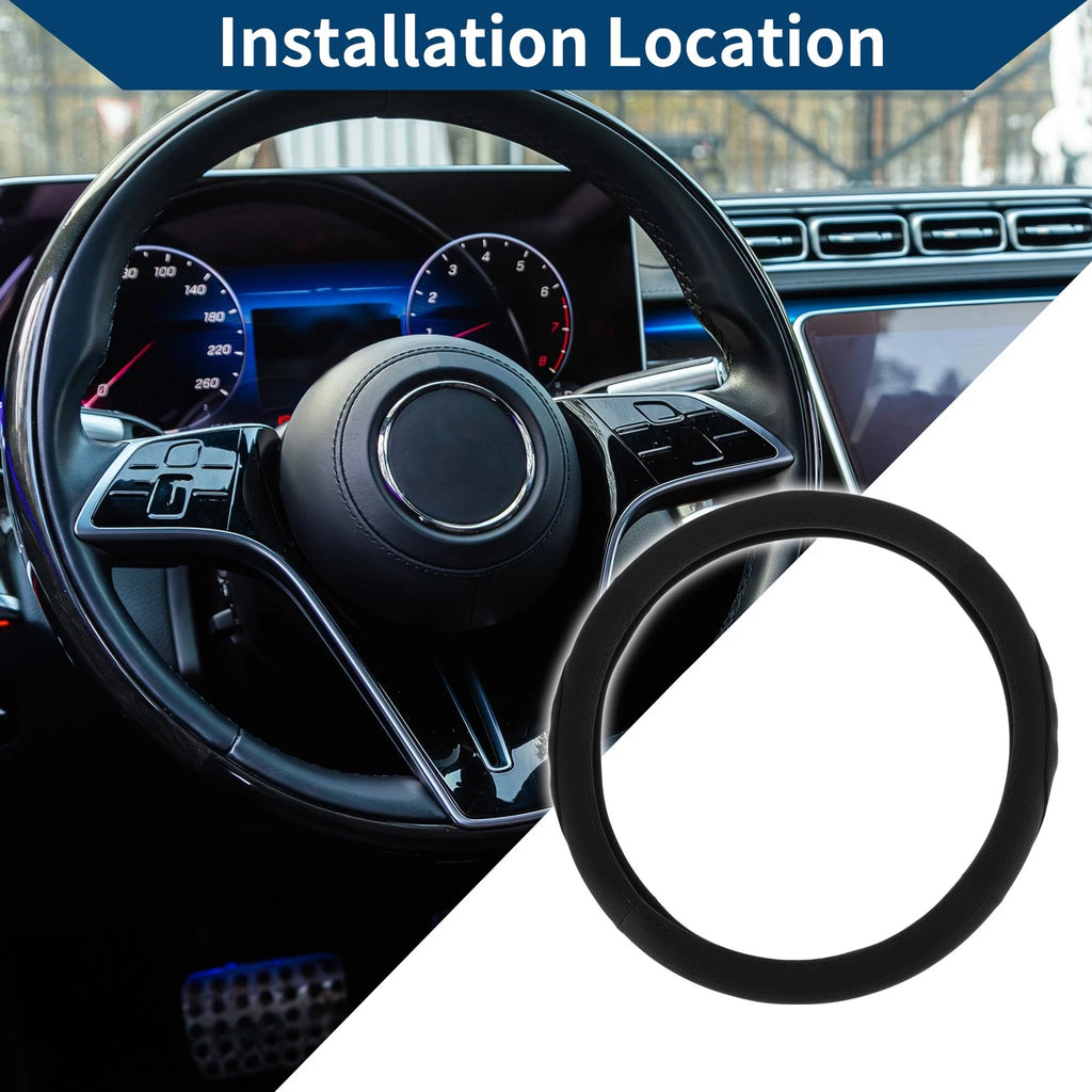 Rubber Steering Wheel Cover for Universal Fit (14.96")