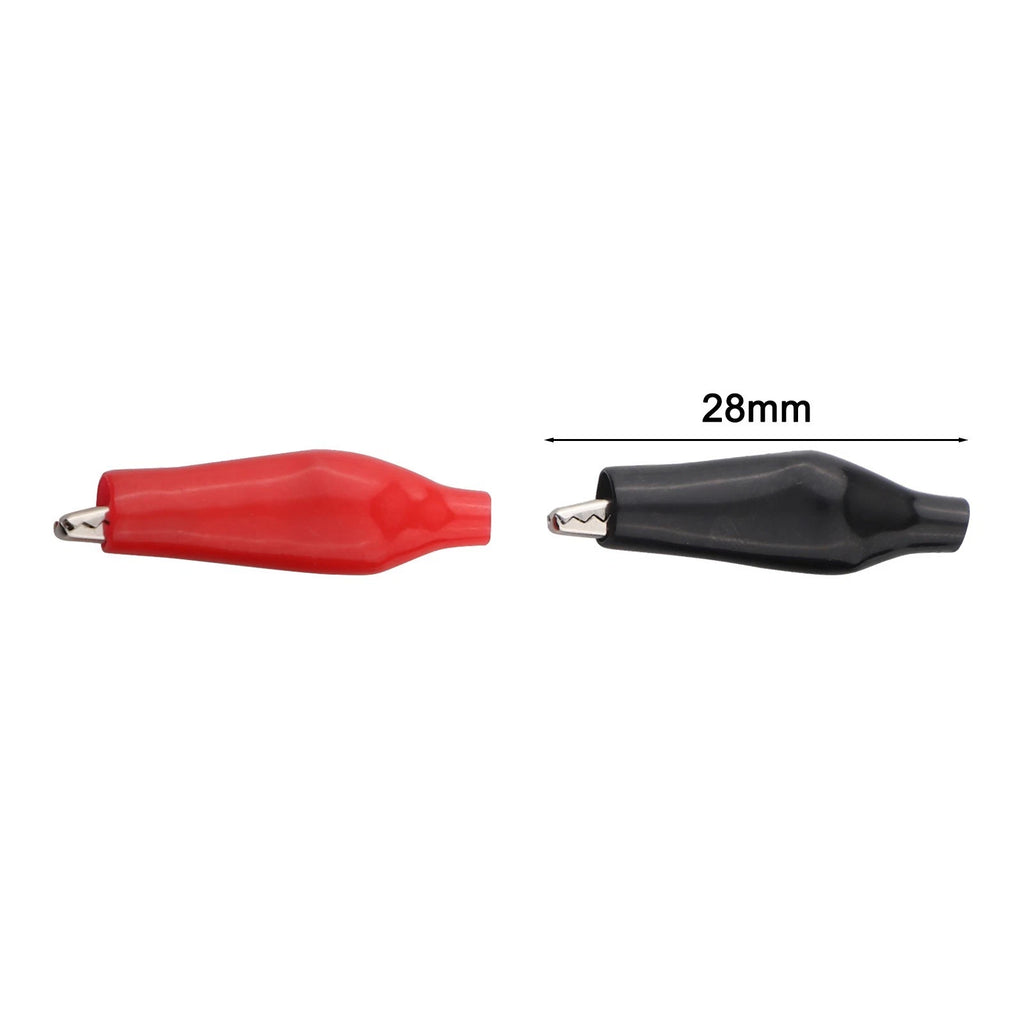 Set of 10 Crocodile Clips for Testing and Charging (5 Red, 5 Black)