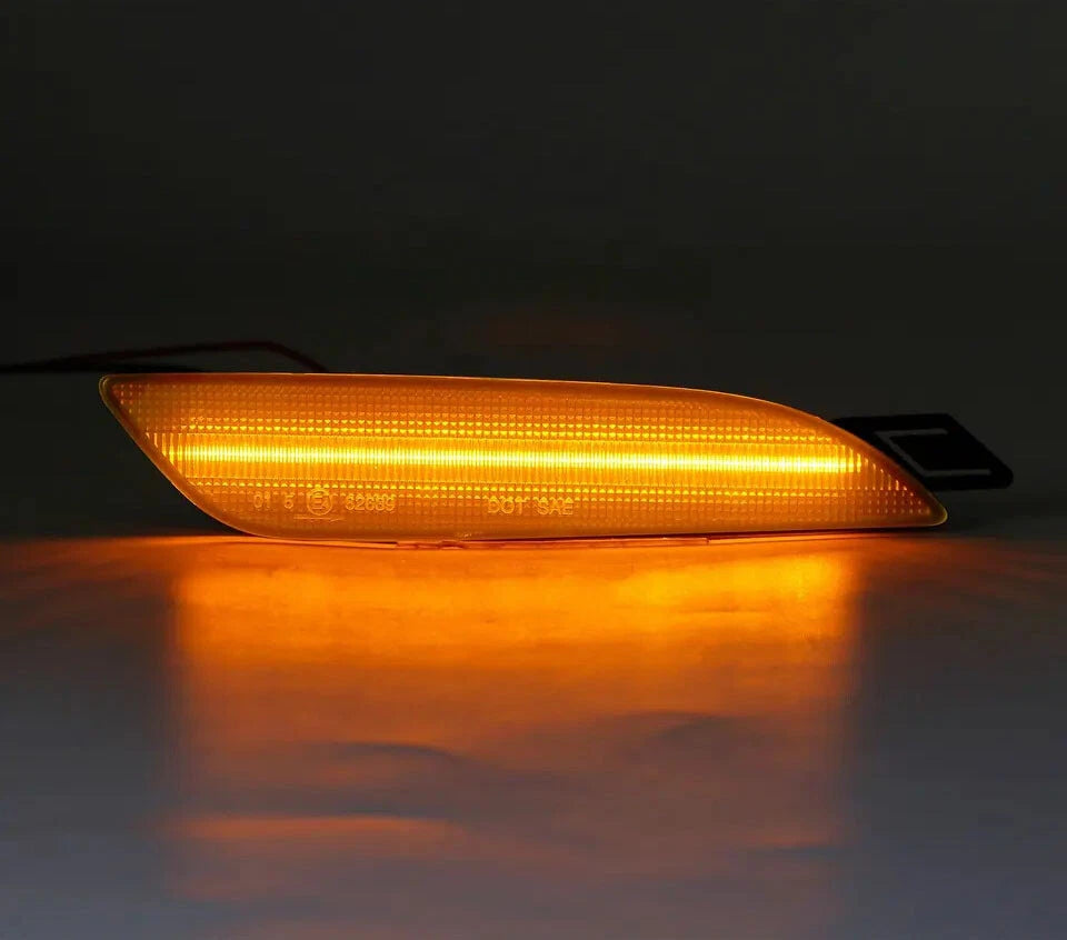 2X Clear LED Amber Front Side Marker Light for Porsche Panamera 970.2 (2014–2016)