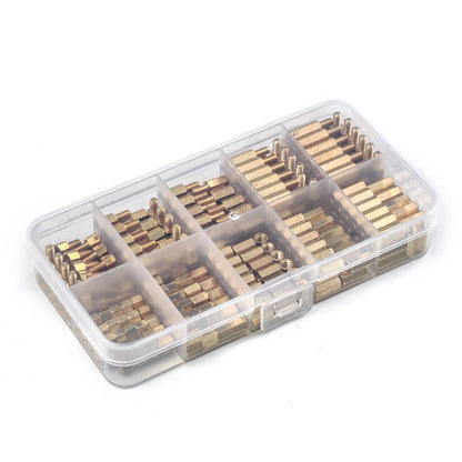 300pcs M3 Hex Tapped Copper Brass Stand Off Screw Spacer Pillar