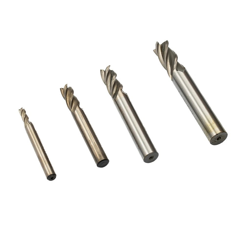 Set of 4 Cutter Drill HSS Shank for CNC End Mill Flute Cutting