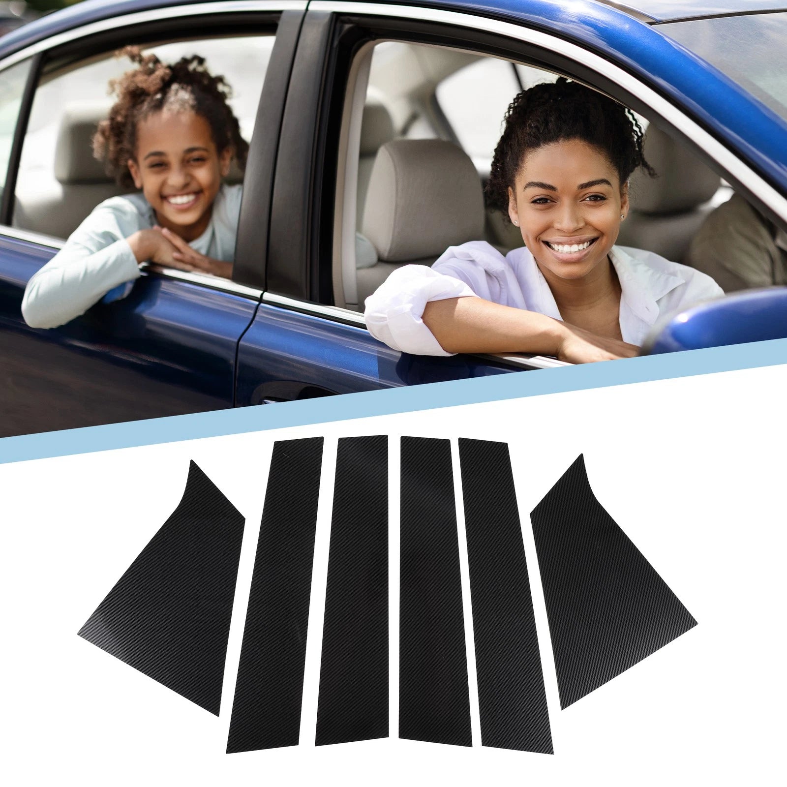 6 Pcs Window Pillar Trim Covers Replacement for Chevrolet Malibu (2016–2023)