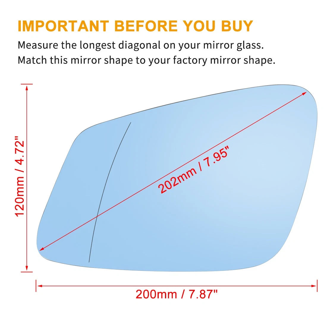 Left Rearview Mirror Glass Heated with Backing Plate for BMW 750i (2013–2015)