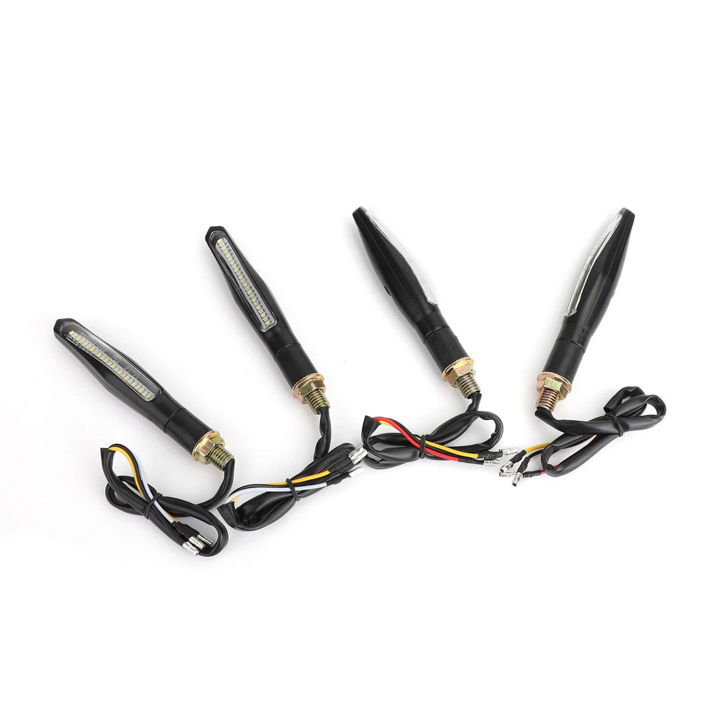 4X Sequential Flowing LED Turn Signal Indicator Lights for Motorcycle (T9)