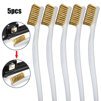Set of 5 Brass Wire Brushes for Cleaning (1708.520mm, 3510mm)