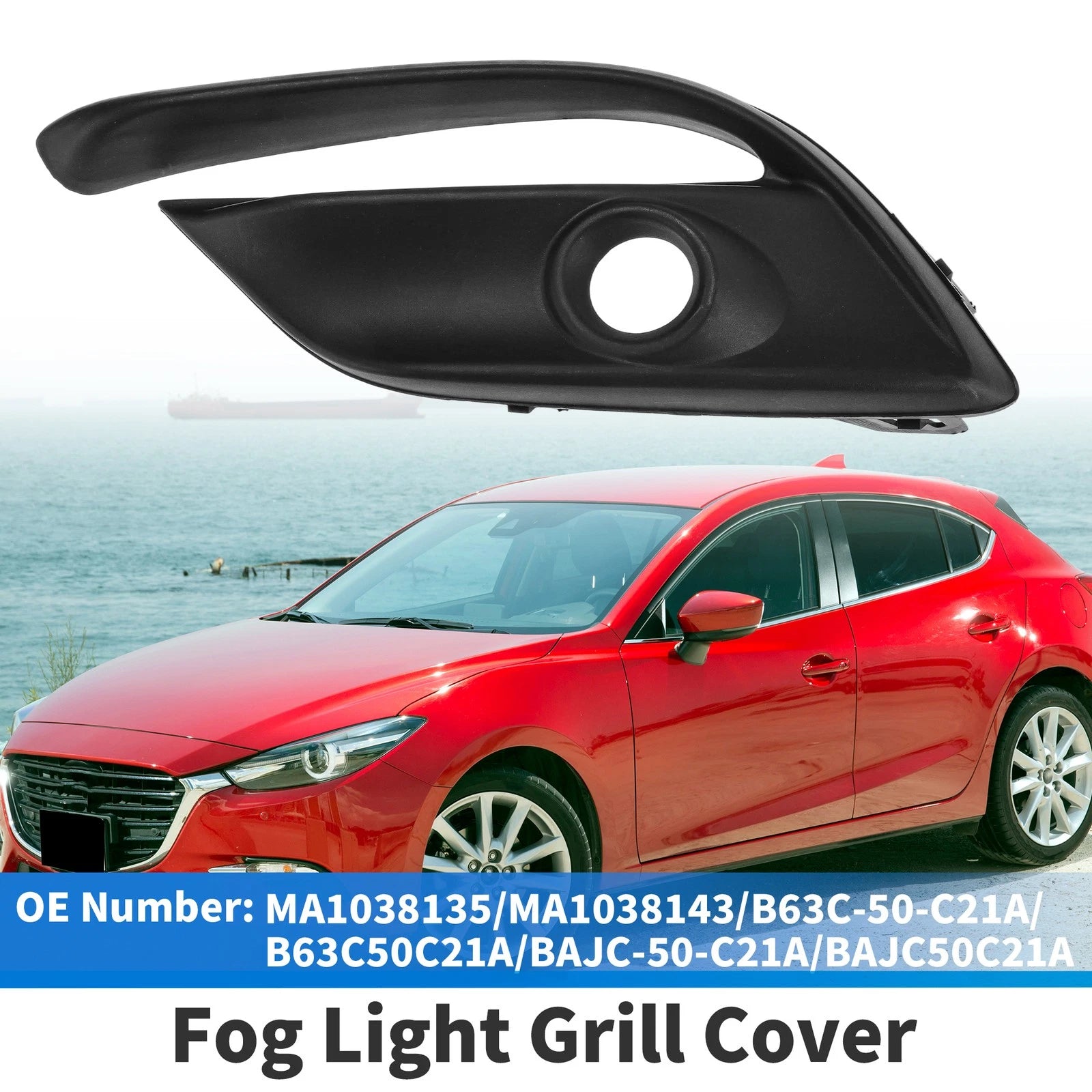 Front Left Fog Light Grill Replacement for Mazda 3 (2017–2018)