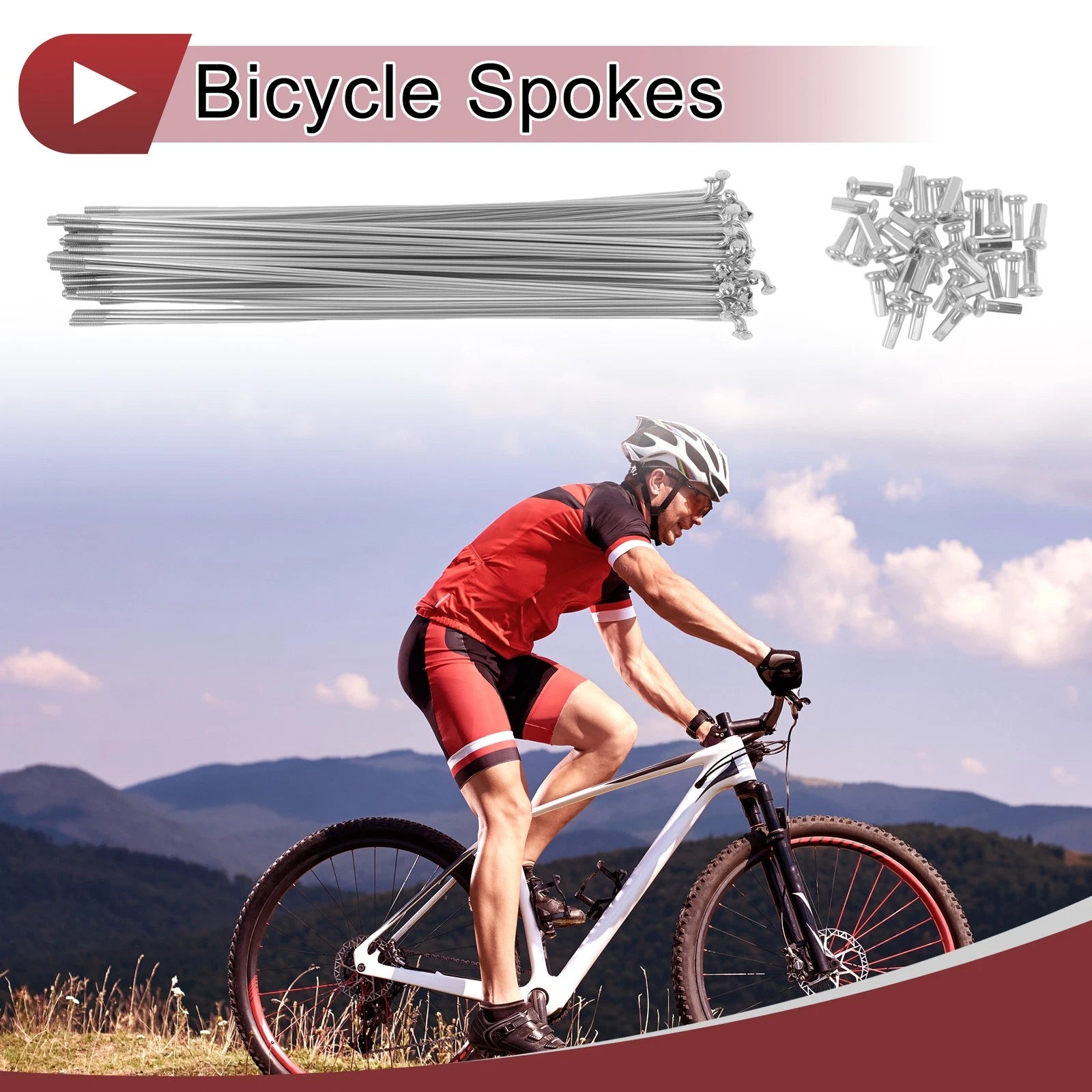 Bicycle Spoke Set 175 mm Steel Galvanized for 36 Spokes (No.45)