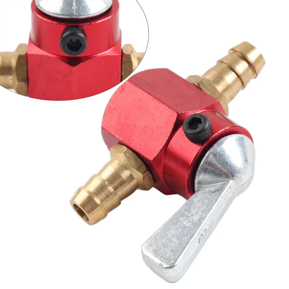 Fuel Tap Petcock for Motorcycle Inline 8mm Red