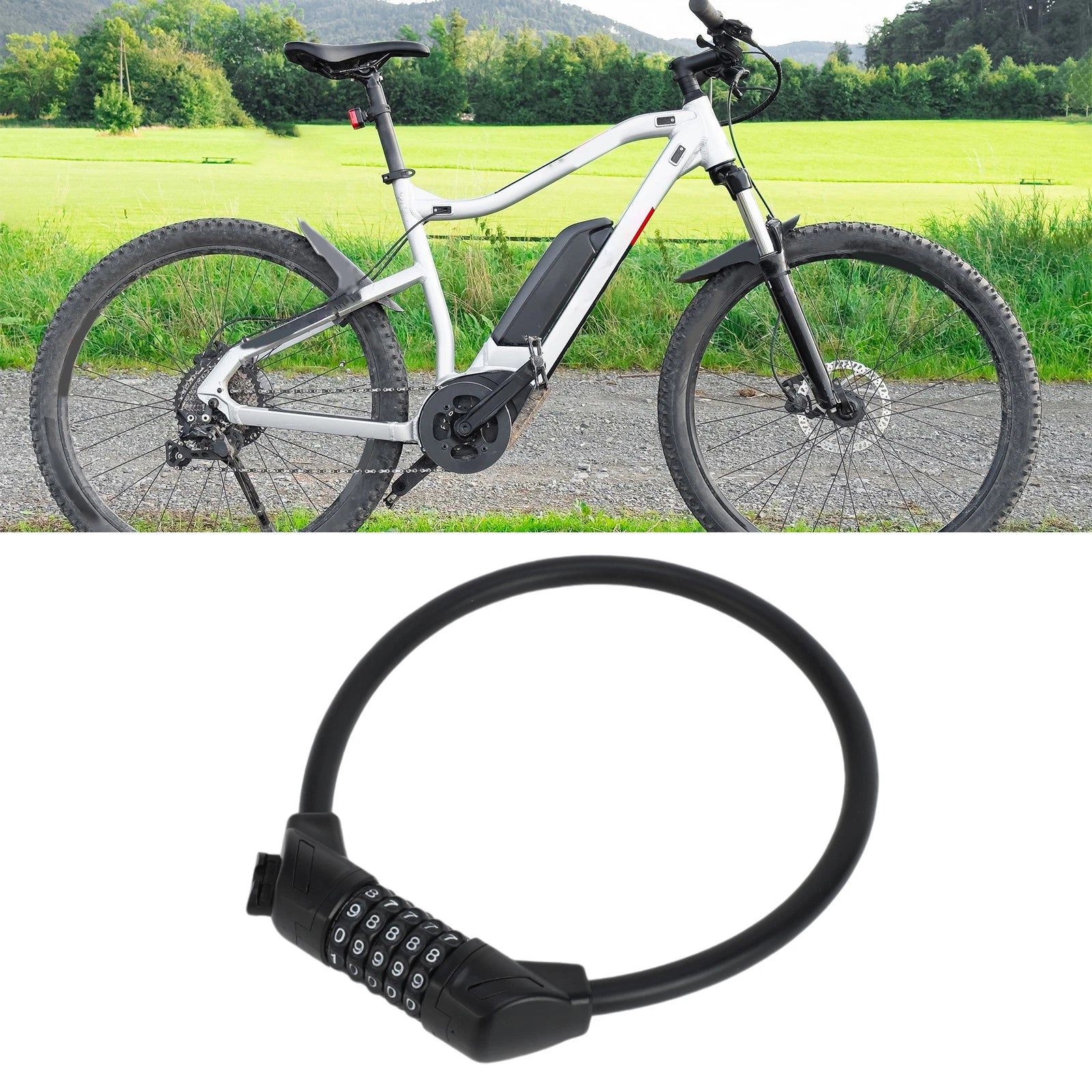 Spiral Cable Lock 60cm Resettable for Bicycle Bike (Universal Fit)