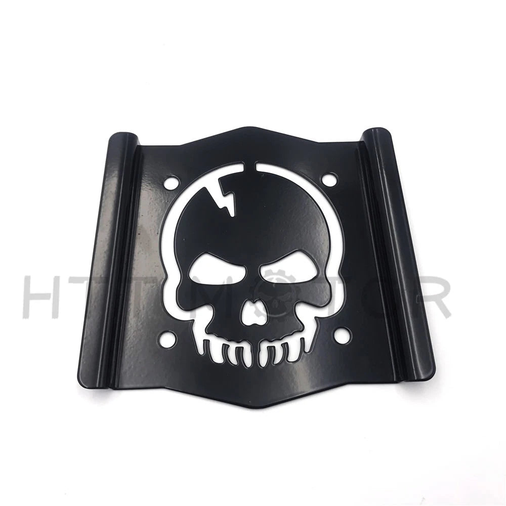 Skull Backrest Sissy Bar Plate for Universal Fit (Gloss Black)