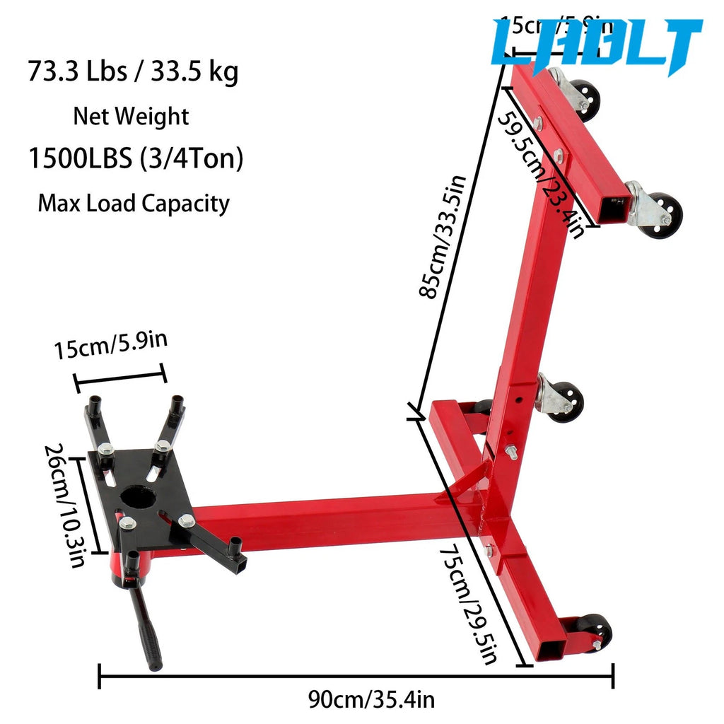 3/4 Ton Engine Stand for 1500lbs Motor (360-Degree Rotating Head)