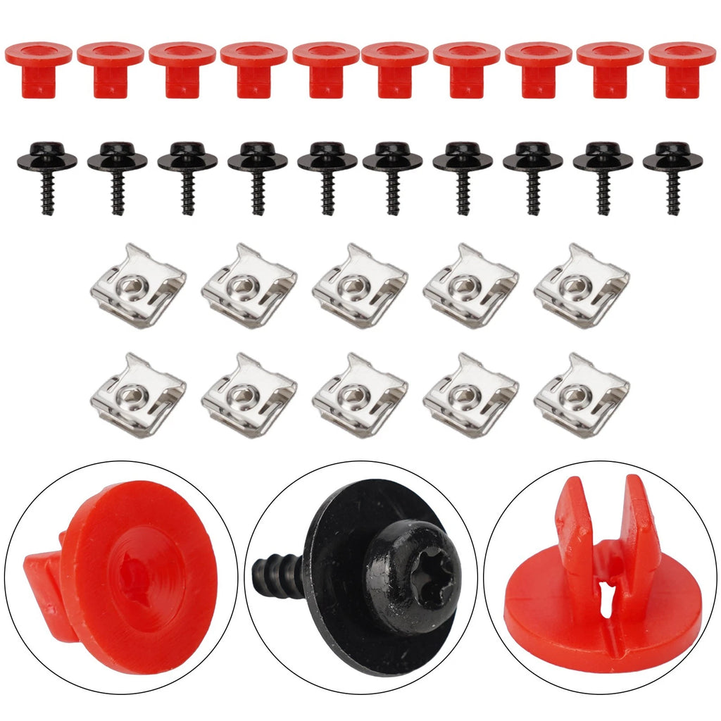 10pcs Engine Undertray Cover Screw Bolt Nut Clamp Kit for Ford