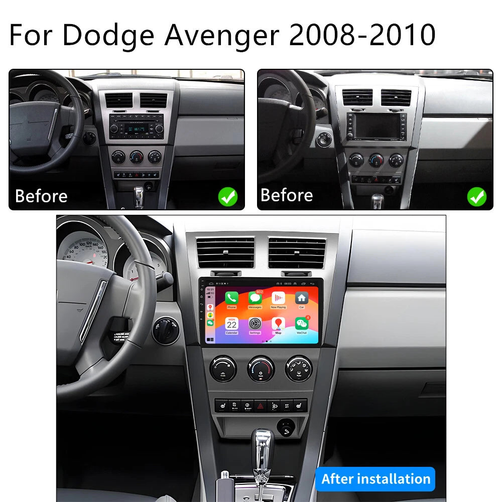 9'' Carplay Android Stereo Radio GPS for Dodge Avenger (2008–2010)
