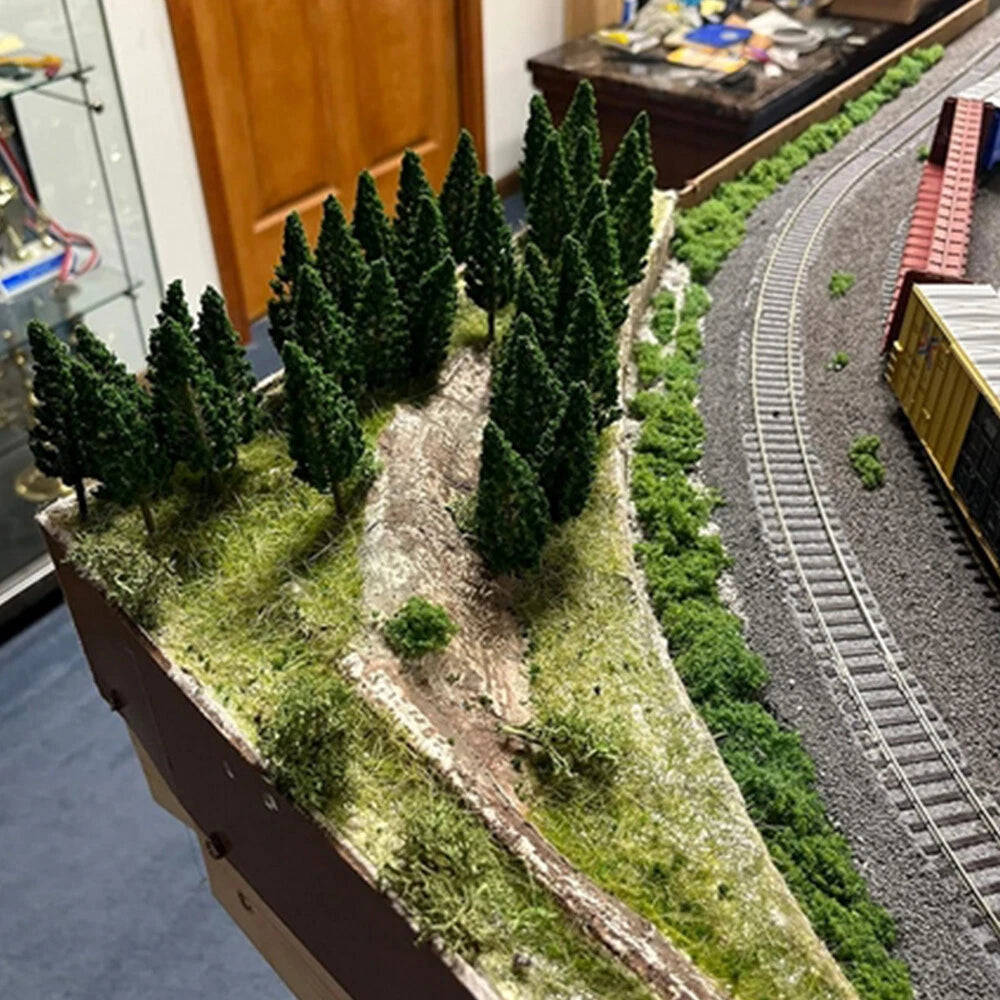 30pcs 2.67" Green Pine Trees for Train Railroad Landscape (Scale Model)