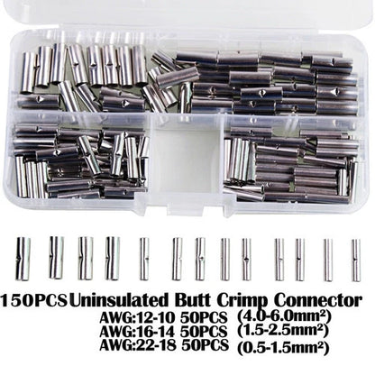 150Pcs Butt Connector Splice Wire Terminal Kit for Automotive (Universal)
