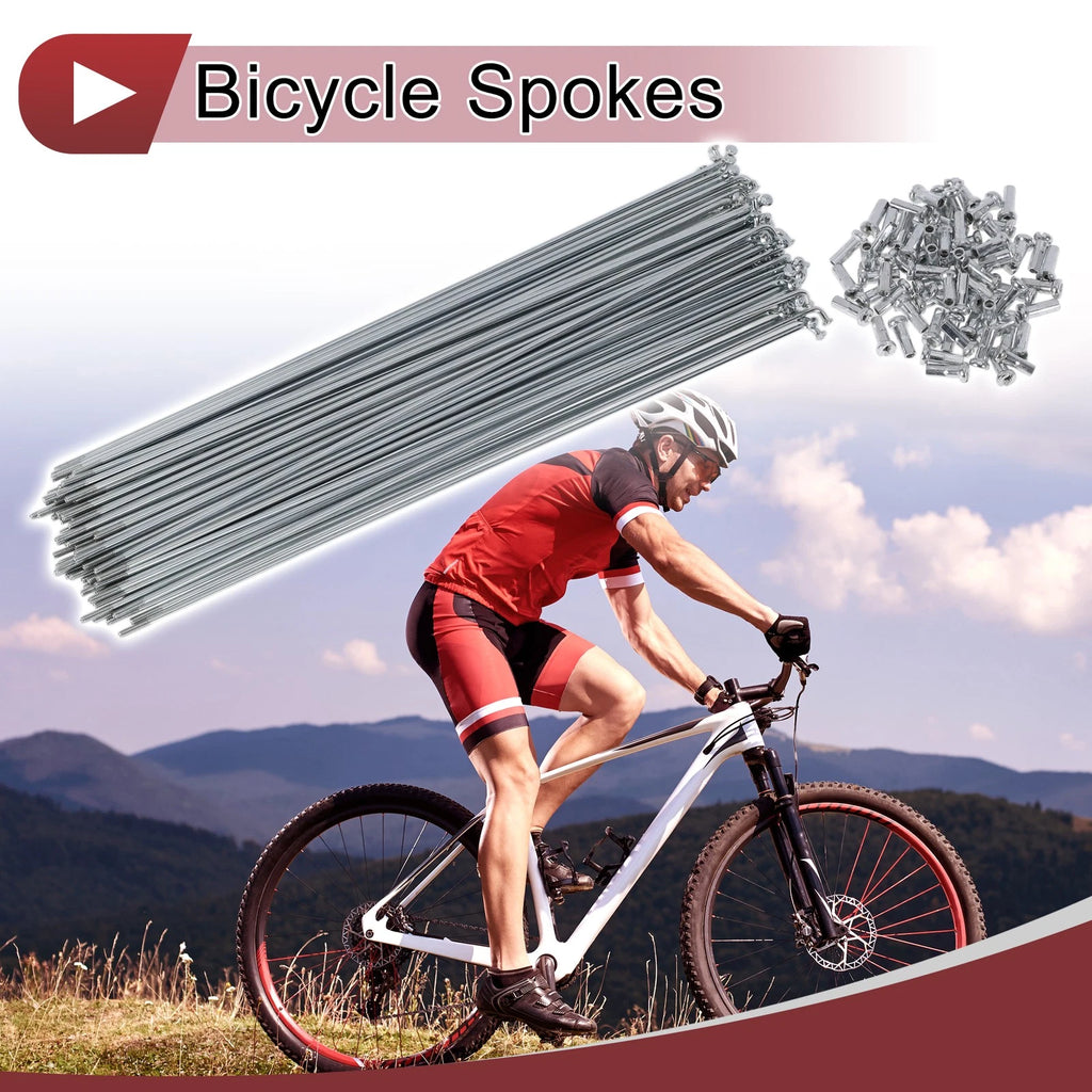 Set 14G Bicycle Spokes 231mm Carbon Steel Galvanized for Bike Wheels