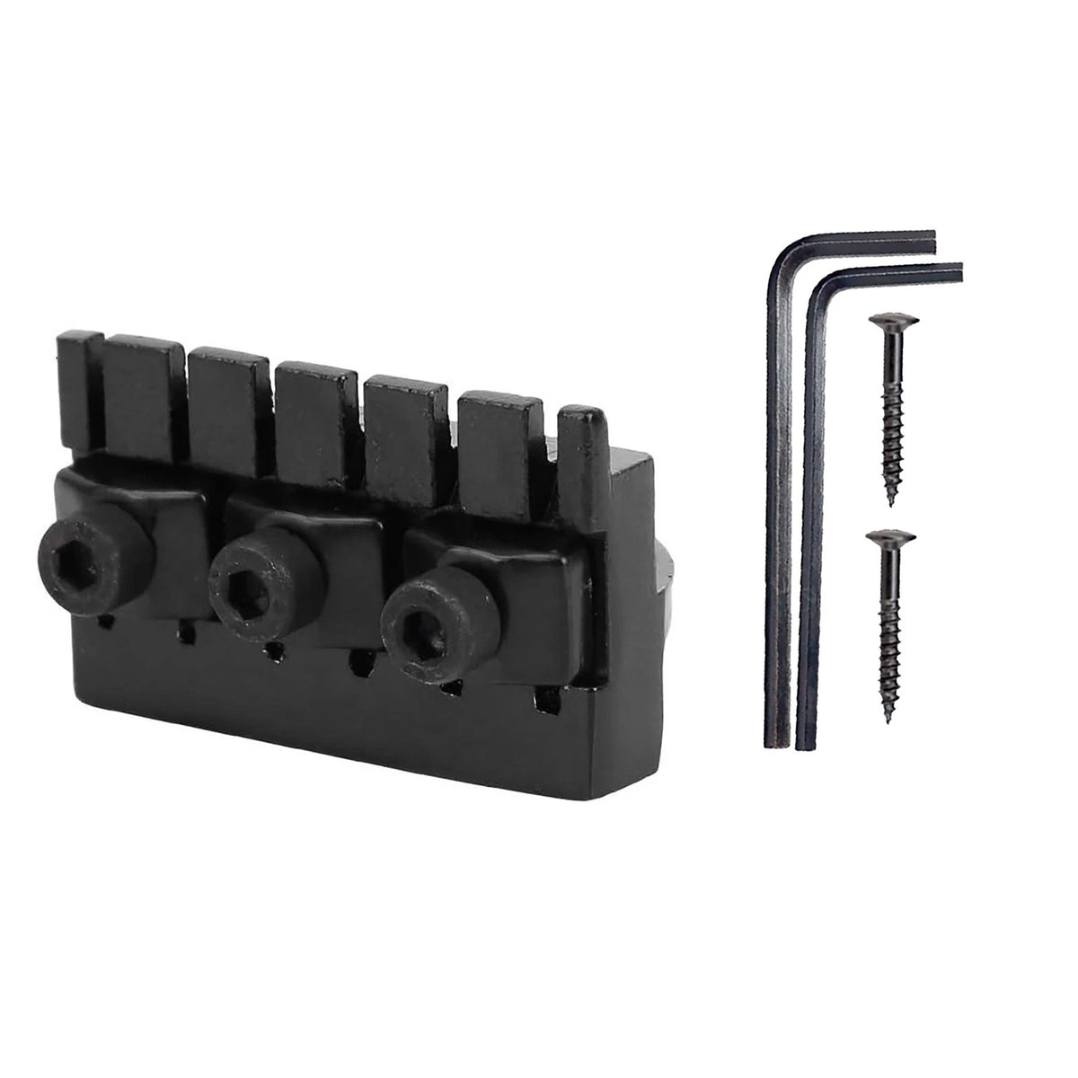 6-String Lock Nut for Headless Electric Guitar (Black Zinc Alloy)