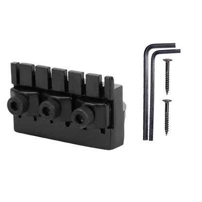 6-String Lock Nut for Headless Electric Guitar (Black Zinc Alloy)