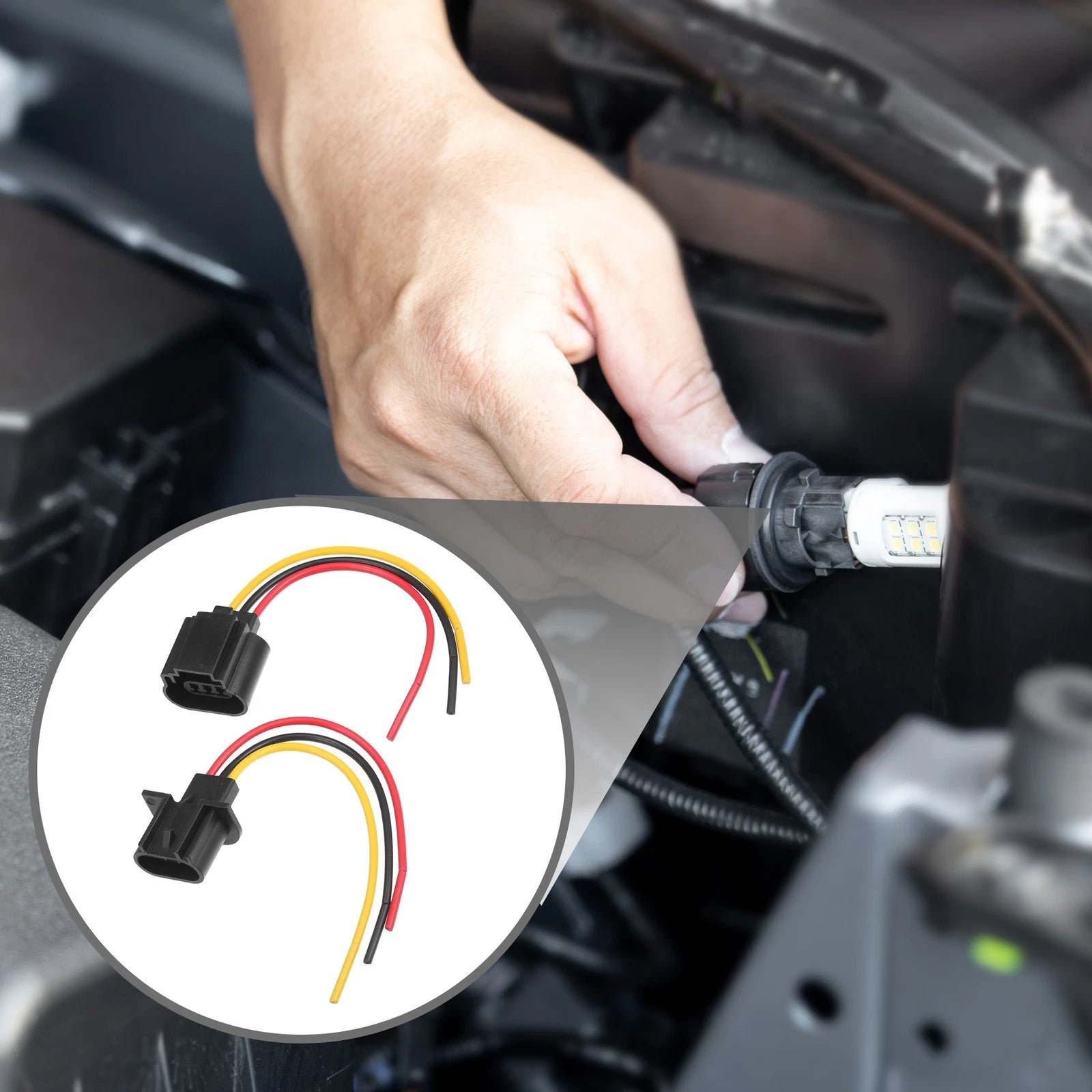 2X LED Bulb Socket Wiring Harness Connector Pigtail Plug for Car