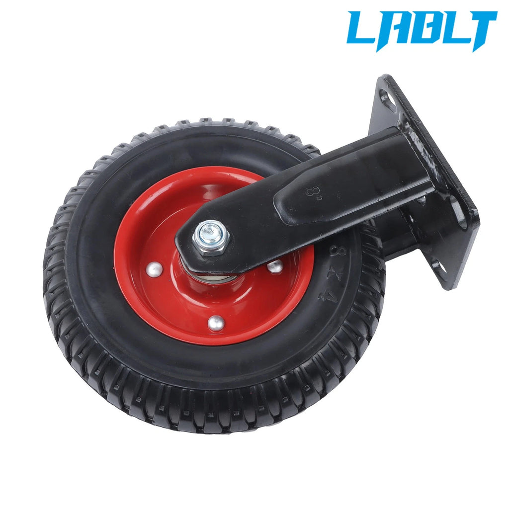 Set of 4 Heavy-Duty 8" Fixed PU Casters for Various Applications