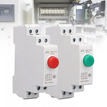 Compact DIN Rail Button Switch Red Green ACDC 24V