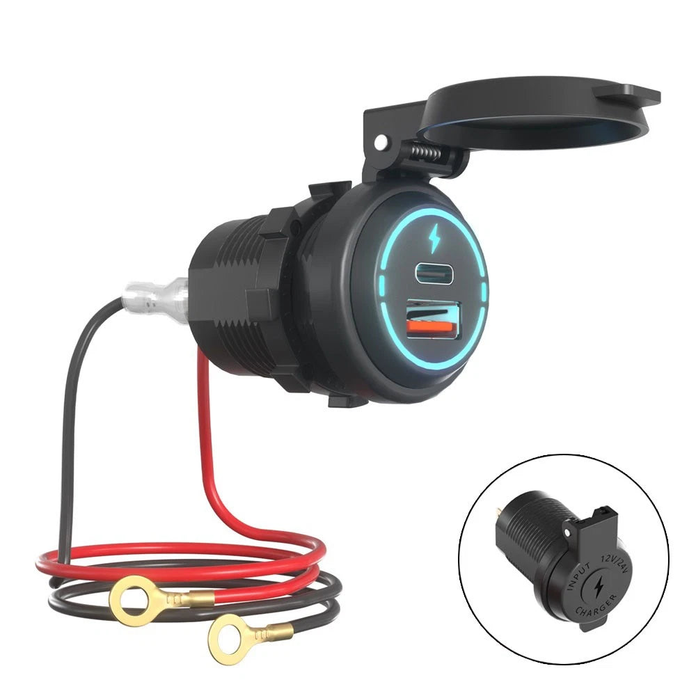 Dual USB QC3.0 PD Type-C Car Quick Charger Adapter for Universal Use