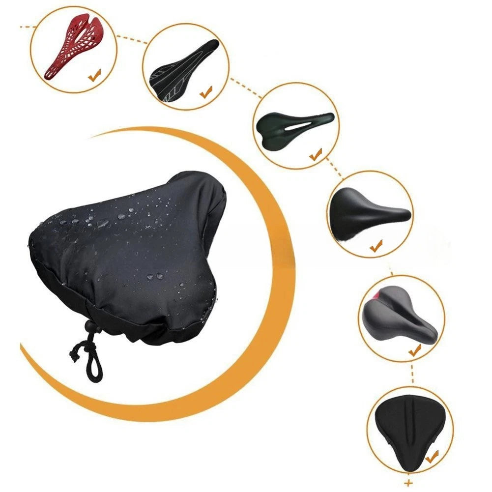 Waterproof Bike Saddle Cover with UV Dust Protection - Elastic Fit