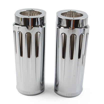 2" Chrome CNC Fork Boots Cover for Harley Touring (1984–2013) Pair
