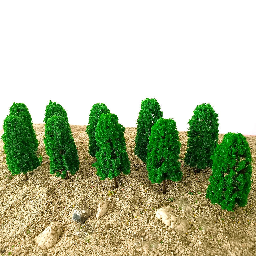 10Pcs 8cm Green Model Trees for HO N Z Train Railway Layout