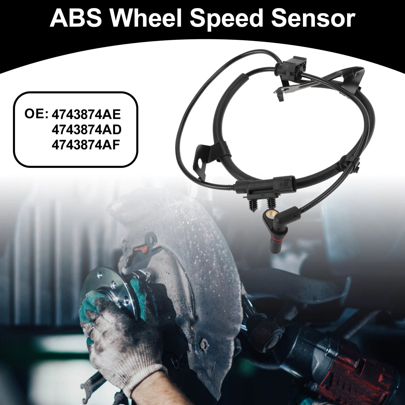 ABS Wheel Speed Sensor Kit Rear Right Replacement for Dodge Journey (2009–2020)