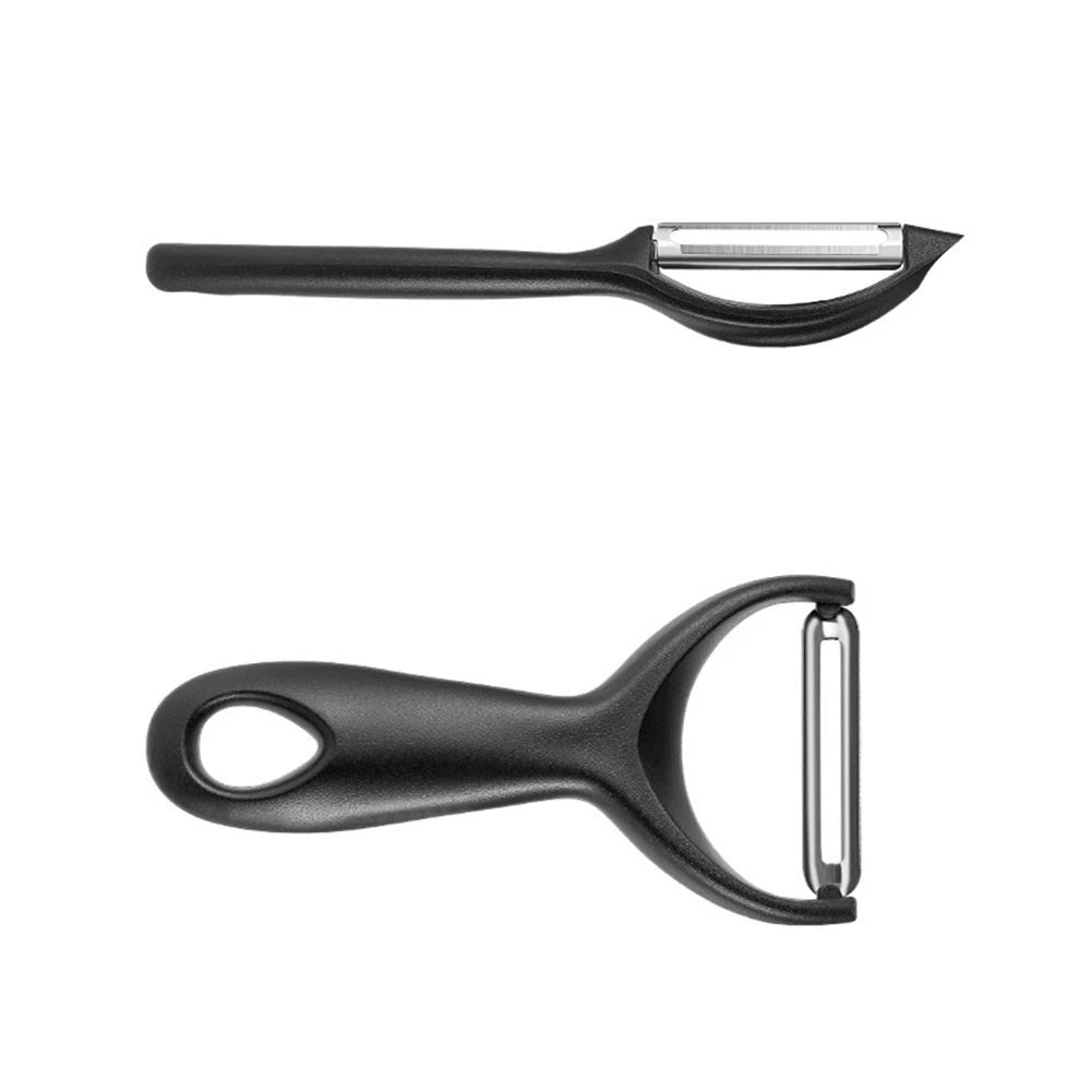 2X Black Swivel Vegetable Peeler and Y Shaped Peeler - Dishwasher Safe