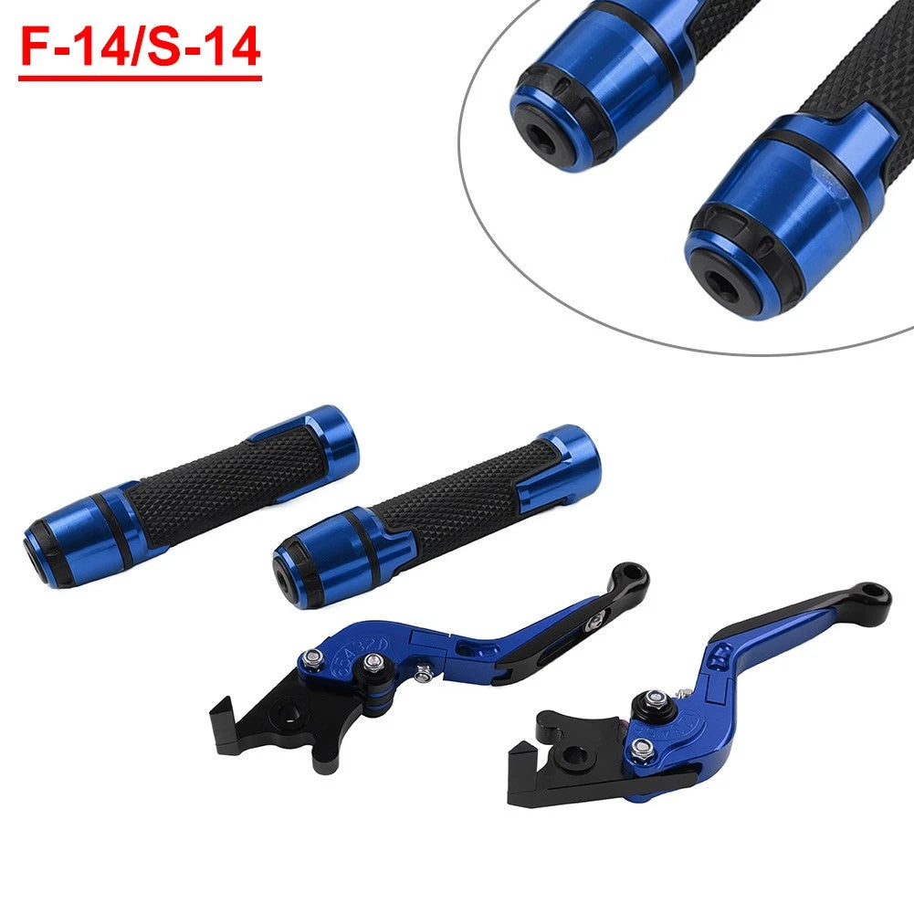 Folding Extendable Brake Clutch Levers for Suzuki DL1000 (2002–2023) - Blue