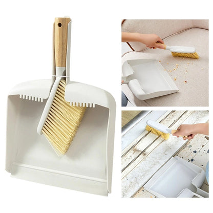 2X Dustpan and Brush Set for Beveled Edge Cleaning