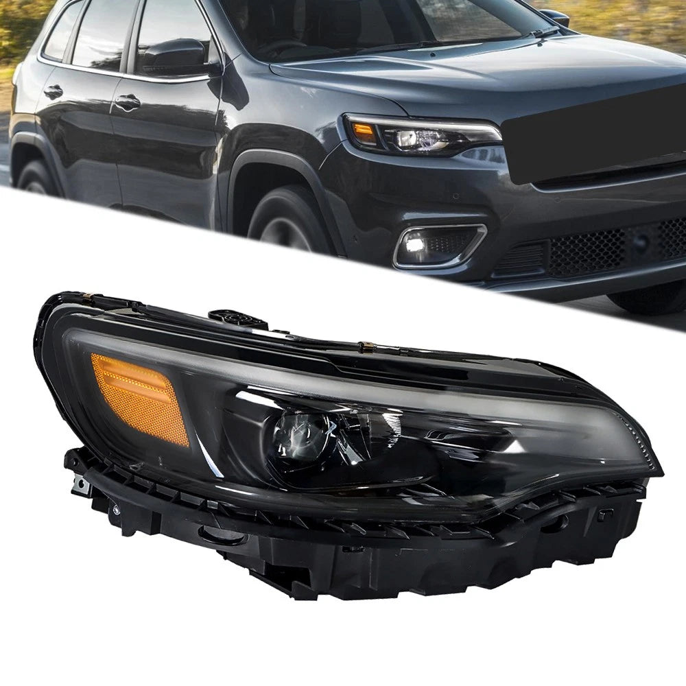 LED Headlight Housing for Jeep Cherokee (2019–2022) Black Passenger Side