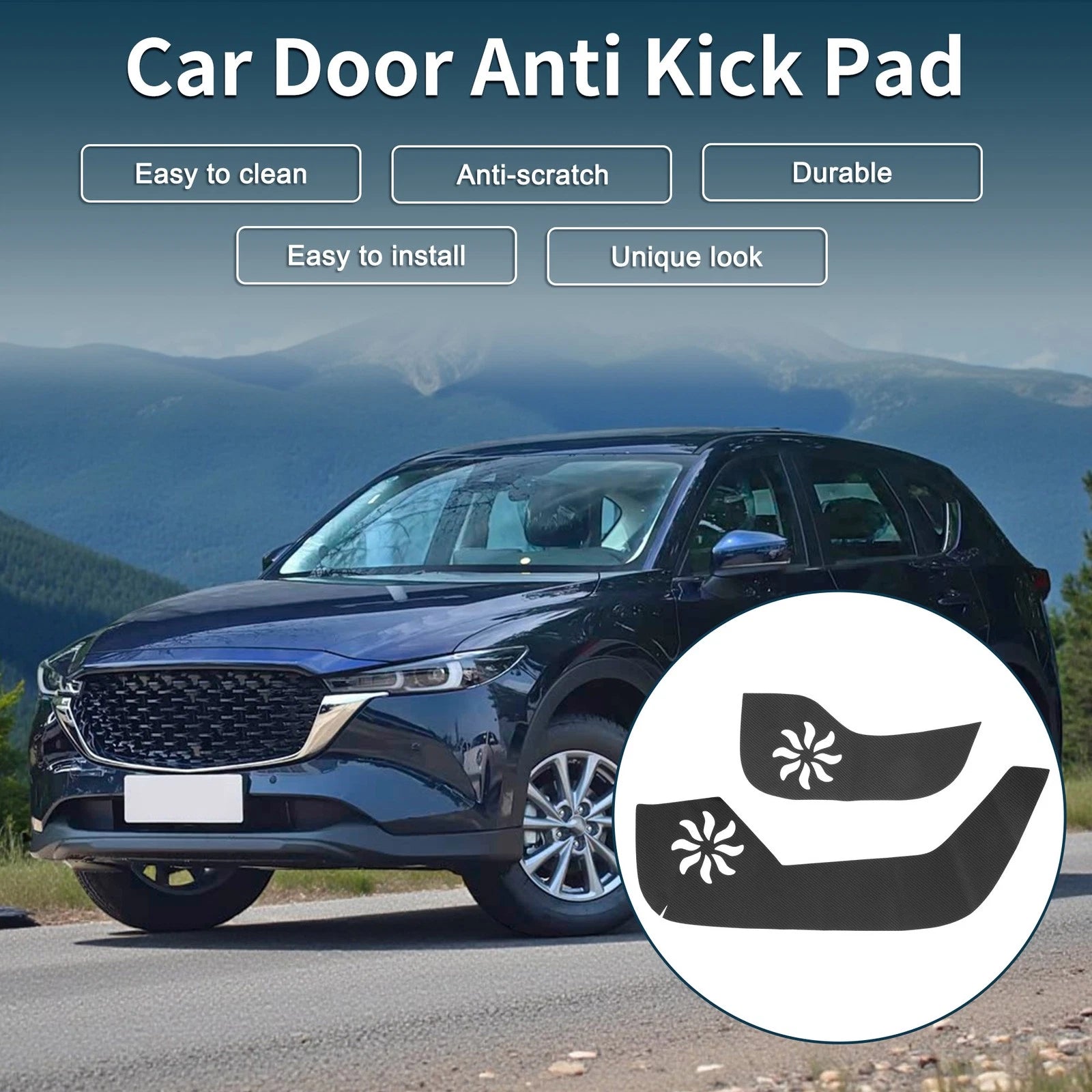 Door Anti Kick Pad Leather Sticker for Mazda CX-5 KF (2017–2024)