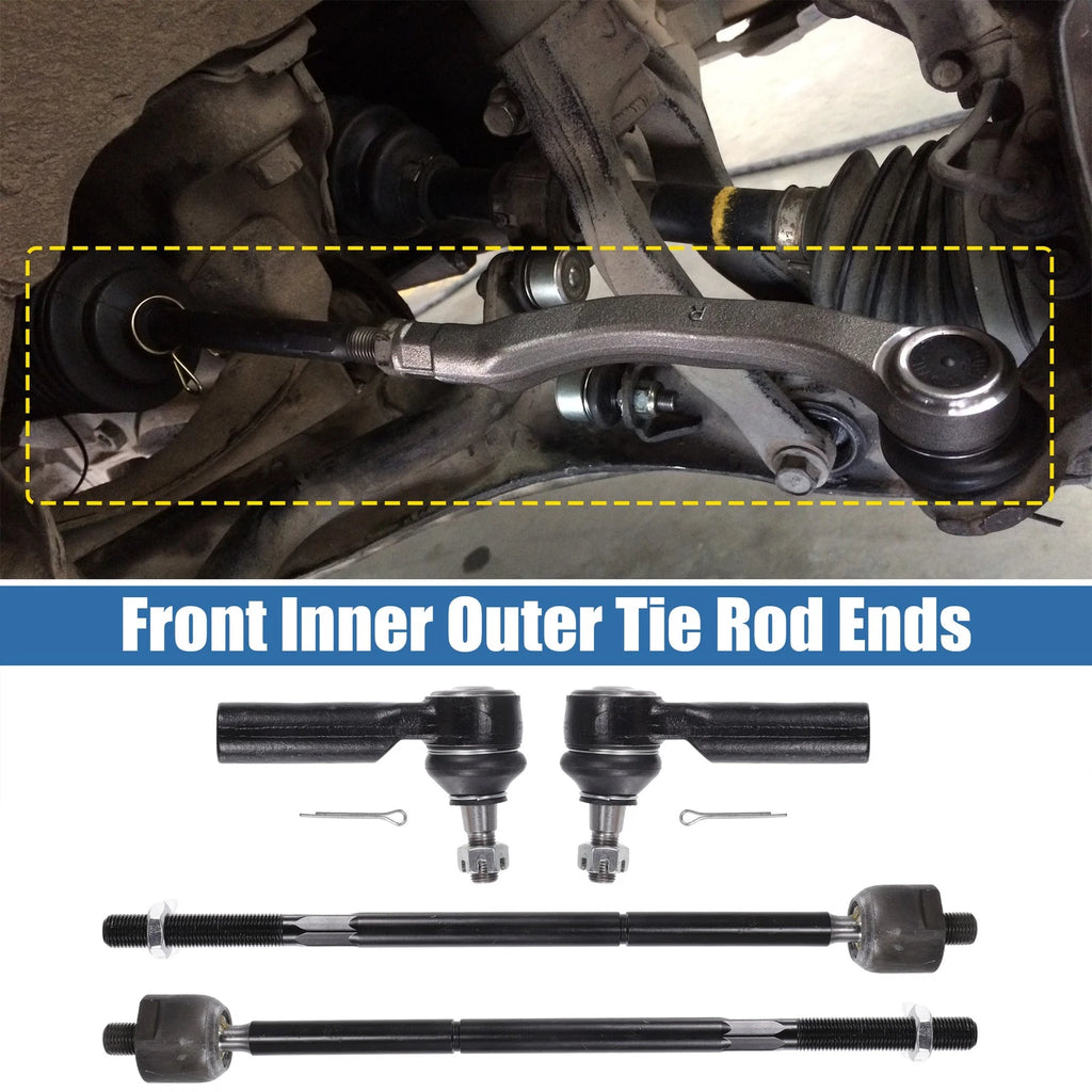 4pcs Front Inner Outer Tie Rod End Links Drag Link for Ford Escape (2009–2012)