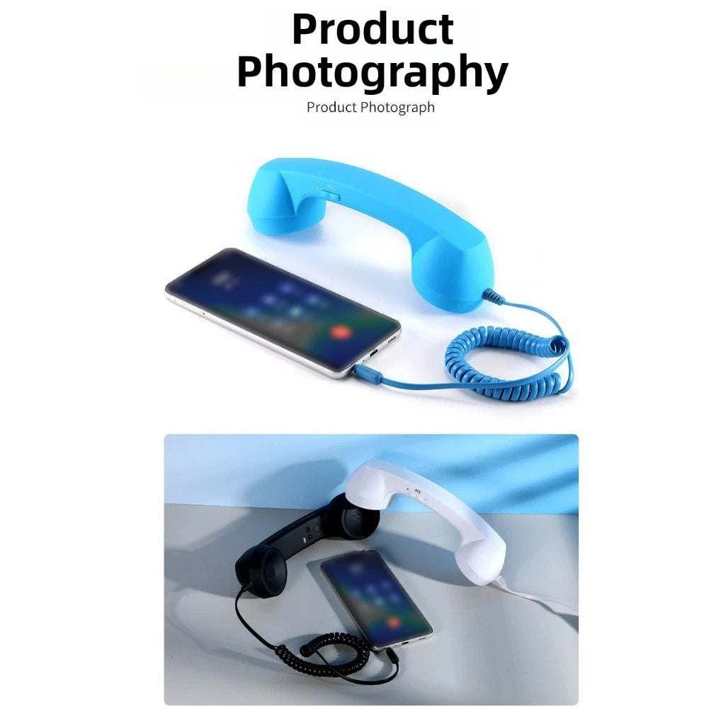USB C Retro Telephone Handset for Mobile Devices (Wired Connection)