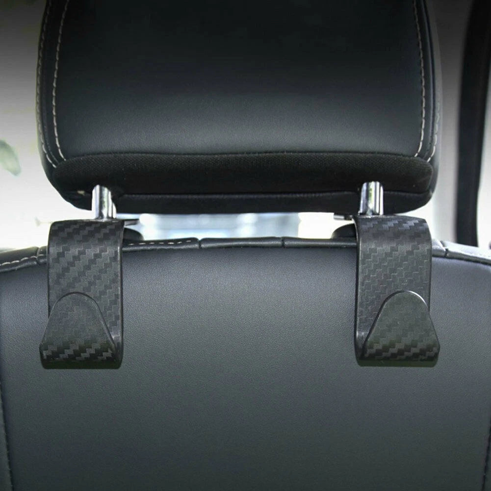 2X Headrest Hooks for Car Back Seat Storage Solution