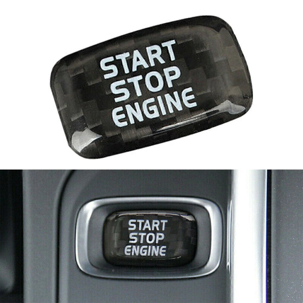 Carbon Engine Start Stop Button Sticker for Volvo V40 V60 S60 S80 XC60 (2012–2020)