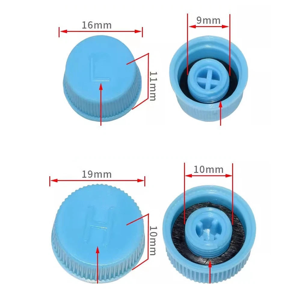 200pcs A/C Valve Core for R134a R12 High Low Side Port Dust Cap