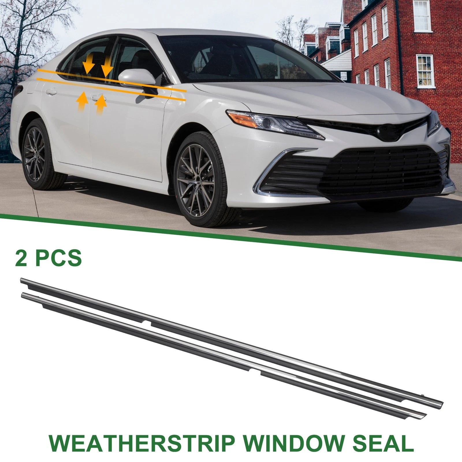 2pc Rear Left Right Weatherstrip Window Seal for Toyota Camry (2012–2014)