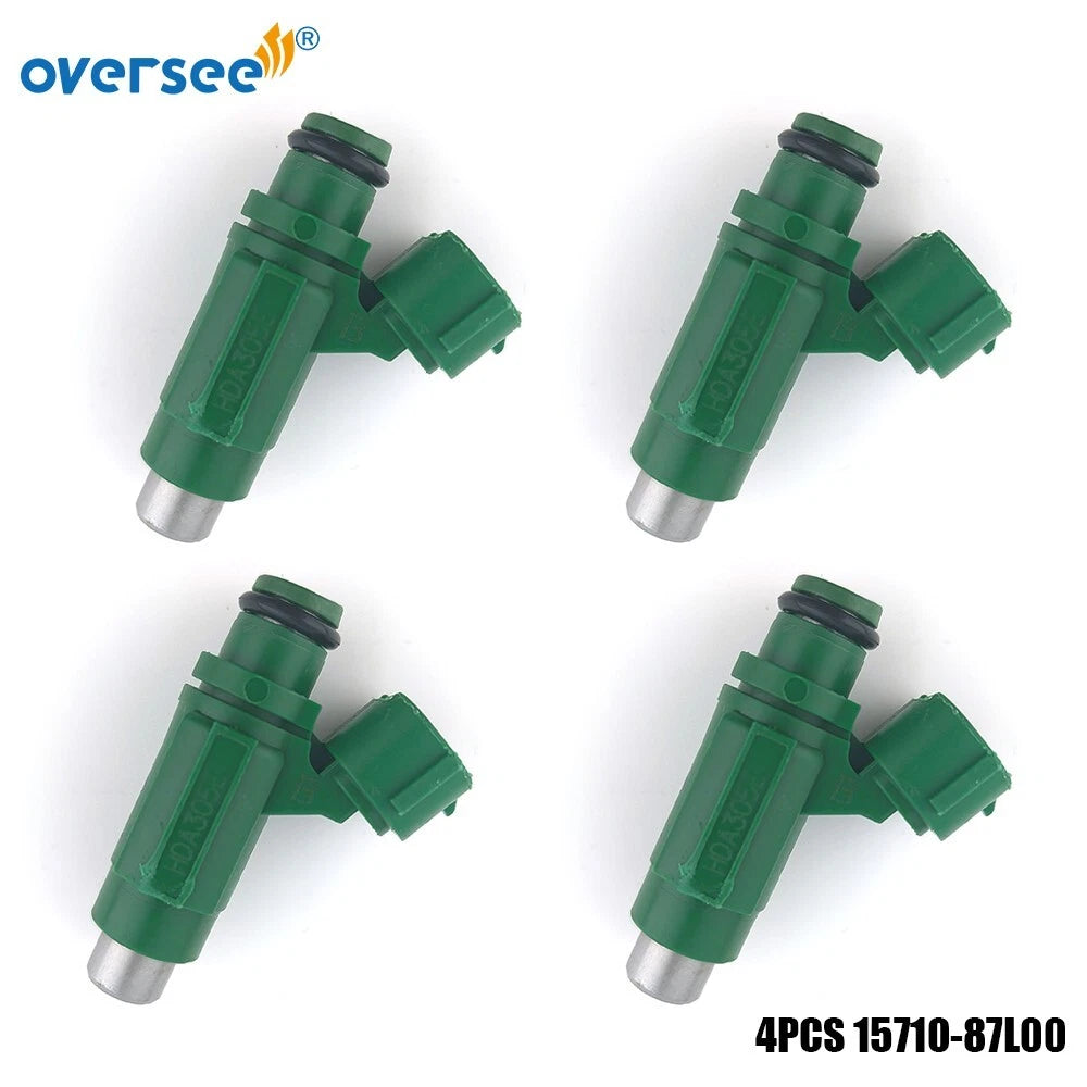 Set of 4 Fuel Injectors for Suzuki DF70A-80A 90A Outboard (15710-87L00-000)