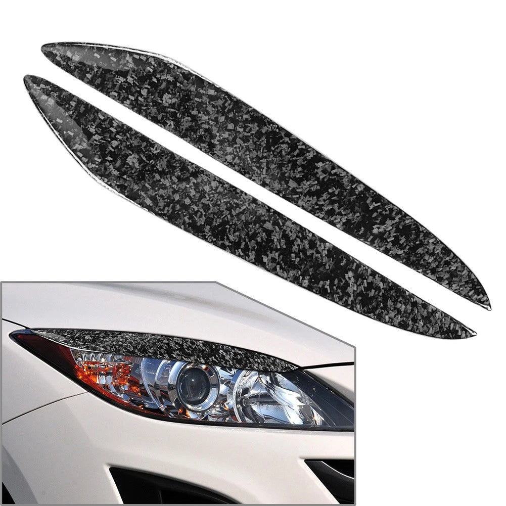 Set of 2 Front Headlight Eyebrow Eyelid Trim for Mazda 3 BL (2009–2013)