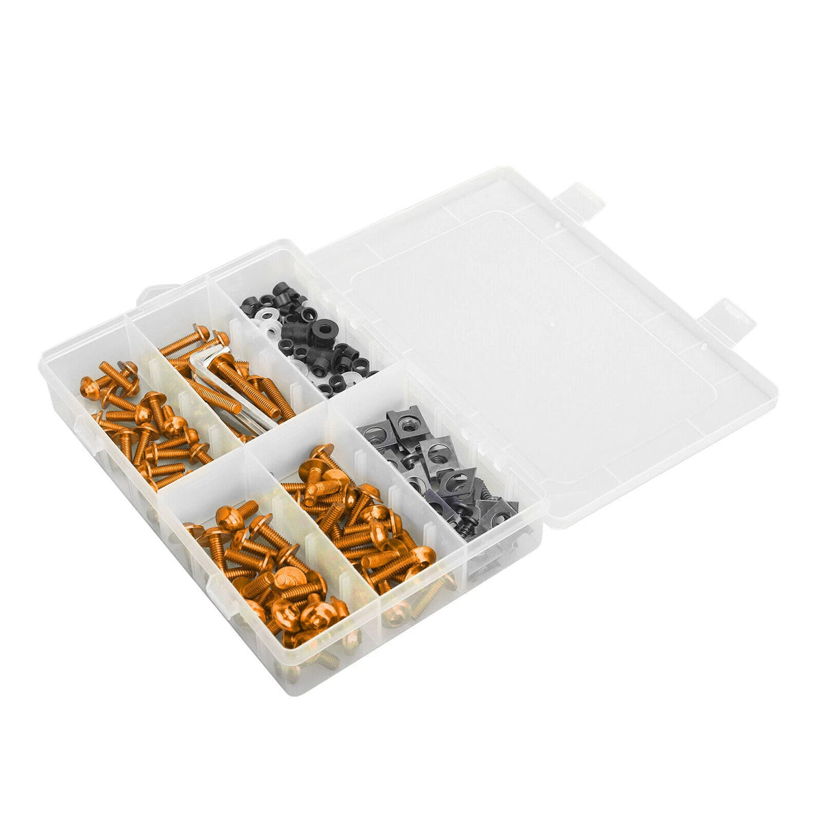 177PCS Fastener Kit for Sportbikes (M5/M6) - Gold Bolts