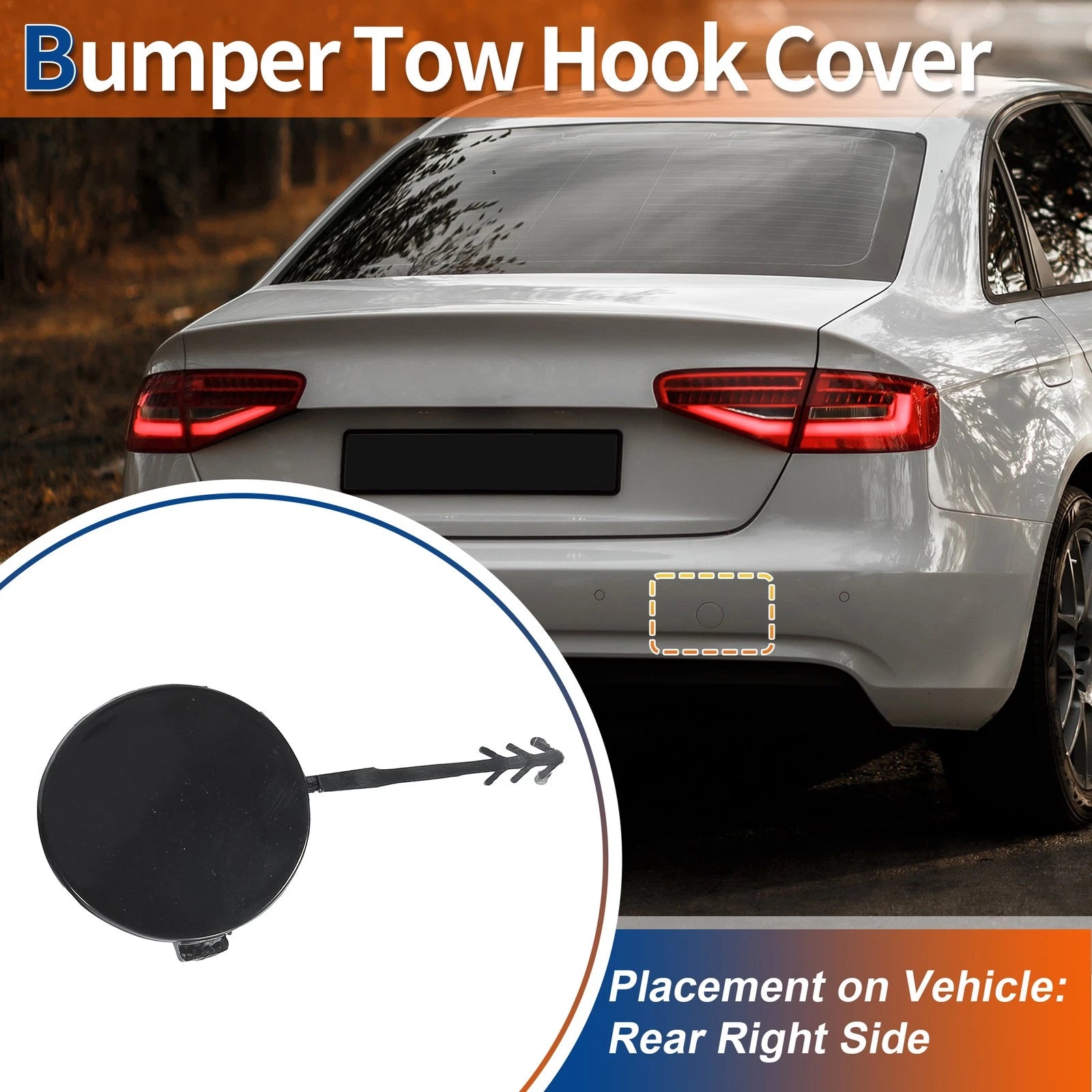 Rear Tow Hook Cover for Audi A4 Avant B8 (2007–2015) Unpainted Replacement