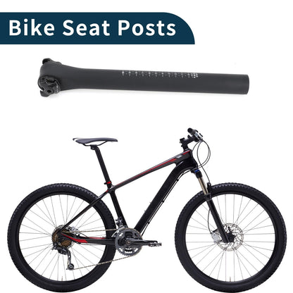 Bike Seat Post 31.6x300mm Lightweight for Carbon Fiber Saddle Matte Black