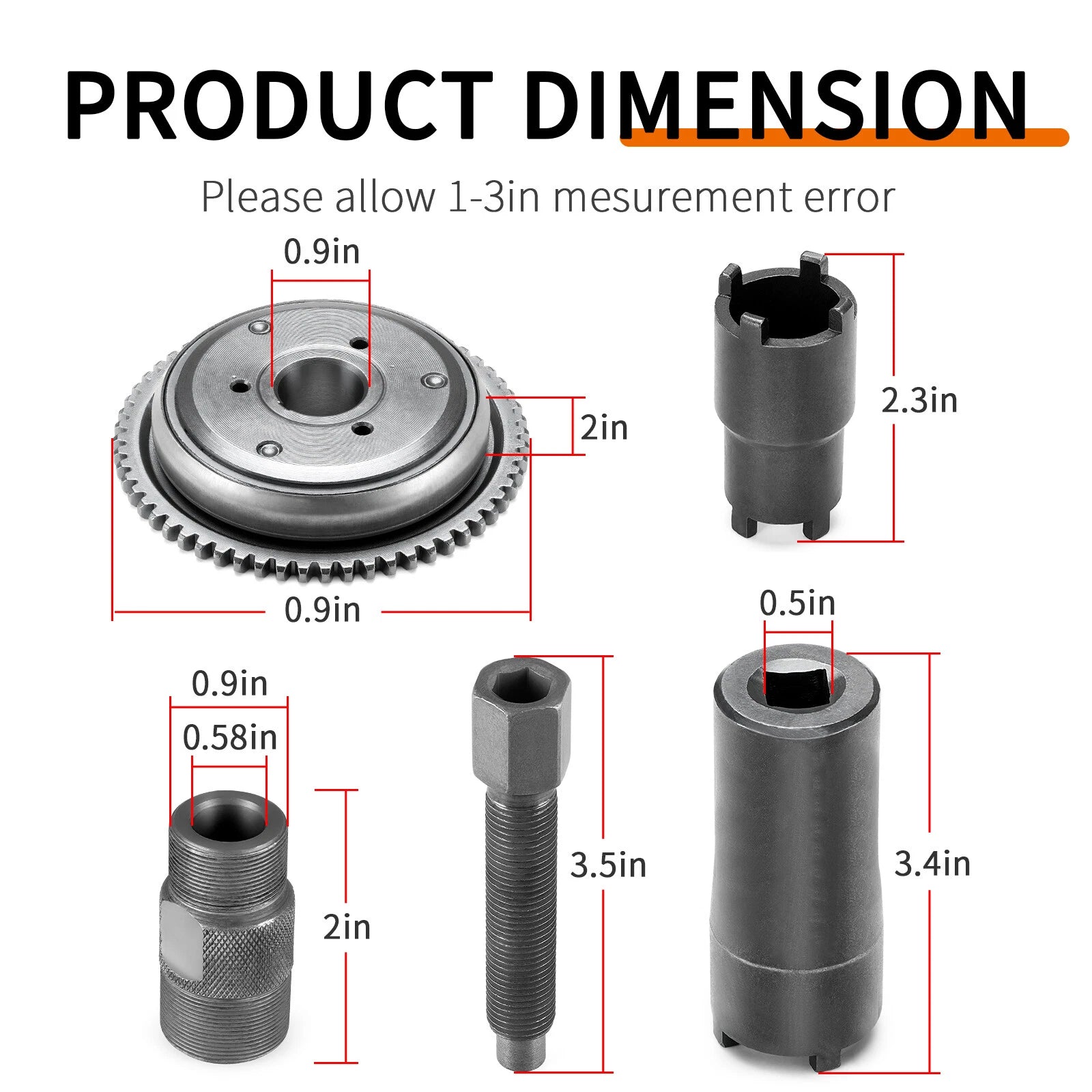 Flywheel Puller Starter Clutch Kit for GY6 Scooter 125cc 150cc (152QMI 157QMJ)