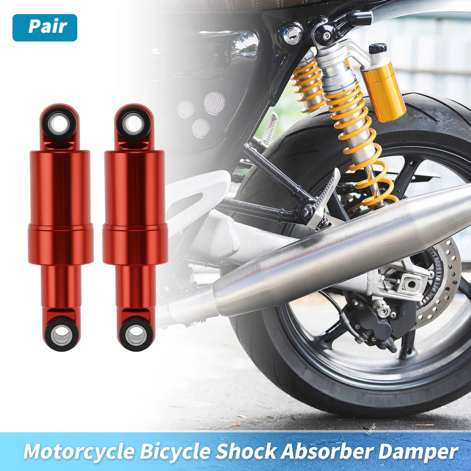 Rear Shock Absorber 110mm 750lbs for Bicycle Motorcycle (Red)